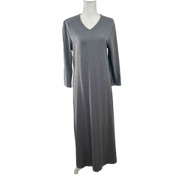 DAKINI Long Sleeve V-Neck Long Made in U.S.A. Dress Lagenlook Size Small - Picture 1 of 13